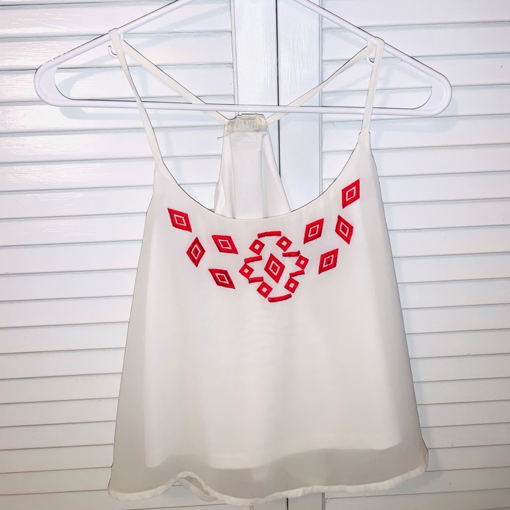 Super cute dinner shirt! Red and white design